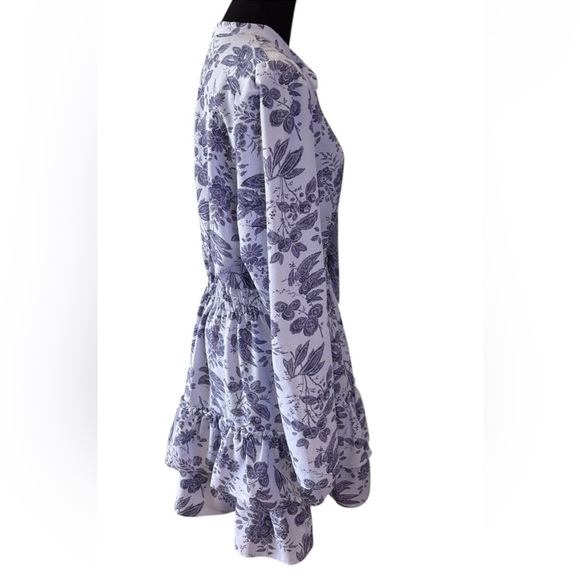 Hill House Home Talia Dress in Lilac Tonal Crepe Medium M Purple Floral Tie - Picture 5 of 7